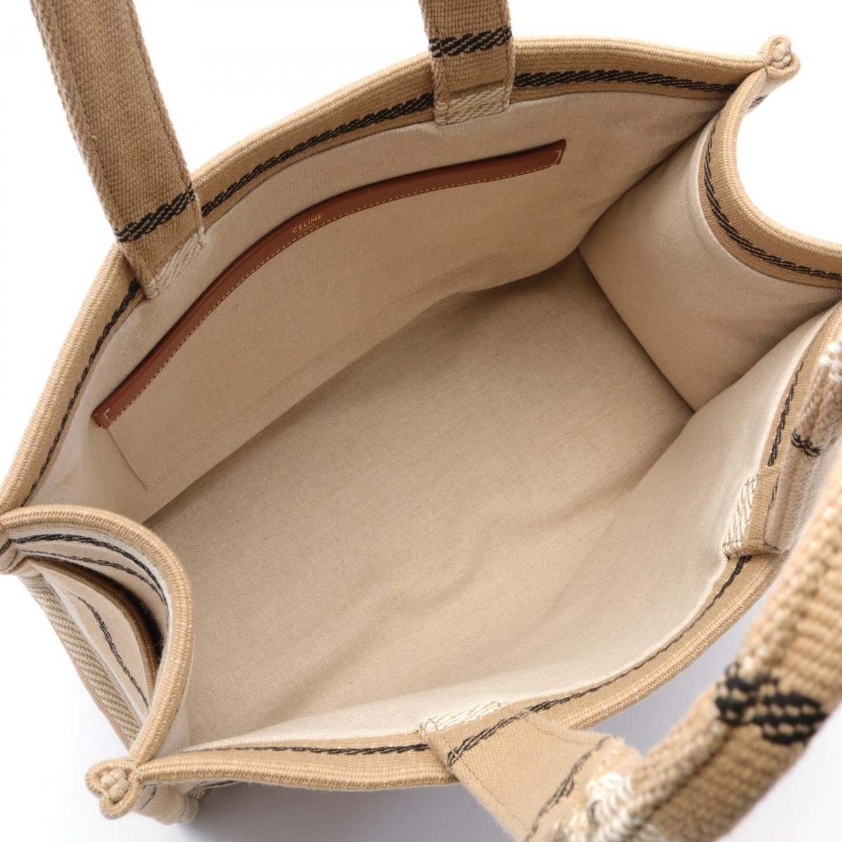 CELINE CABAS タイス バッグ ラージ Women's Large cabas Thais in striped textile with celine