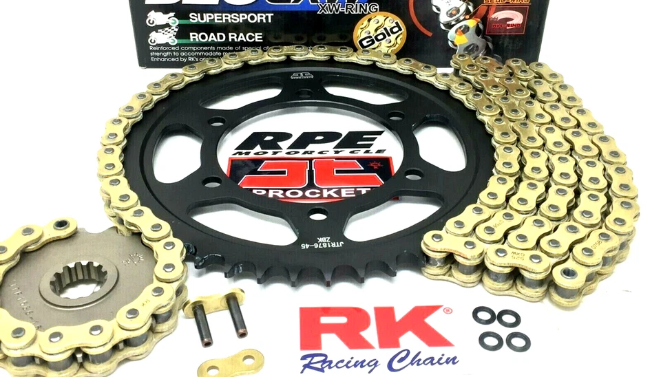 Kit de cadena y piñones de carreras Yamaha FZ09 RK ZXW 520 XW 2014-2017 Foto 2 de 4