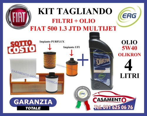 Kit Tagliando 4 Filtri Per Fiat Idea 1.3 Multijet Diesel Euro 4 - Filtro Olio, Aria, Gasolio, Abitacolo - Foto 4