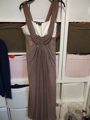 nicholas millington Long Length  Mocha & Cream Grecian Formal Dress Size UK16