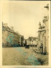 Falaise Normandy France Trinity Church And street Scene Cars People  in 1926