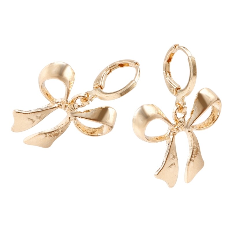 Elegant Geometric Metal Ear Hoop Bowknot Earring Jewelry for Women Girls