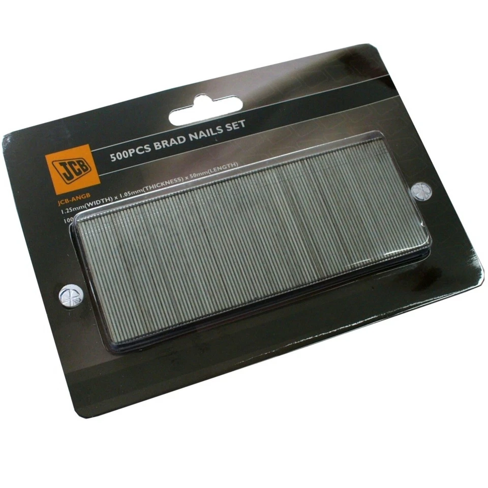 JCB 50mm long brad nails x 500 for air nail guns / brads cartridges (1 pack)