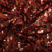 Paillette Circle Sequin Fabric Burgundy 52" Width Sold BTY