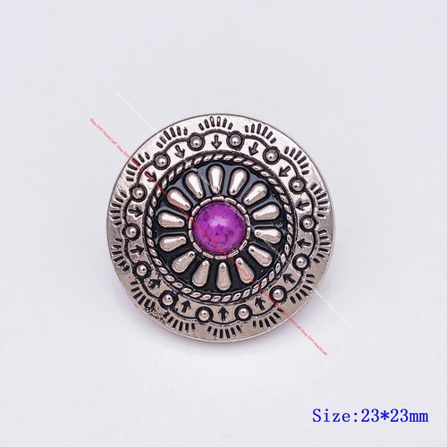 10X Tribal Silver Floral Leathercraft Concho Closure Connector Sewing Button - Bild 4 von 37