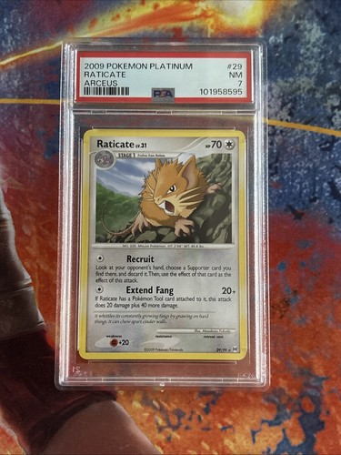 PSA 7 NM Pokemon - Raticate - 29/99 - Platinum: Arceus - Rare Card