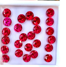 20 Pcs Natural Mogok Red Ruby Round 7.00 MM Certified Flawless Loose Gemstone