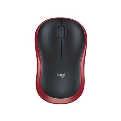Logitech M185 Maus optisch kabellos rot USB