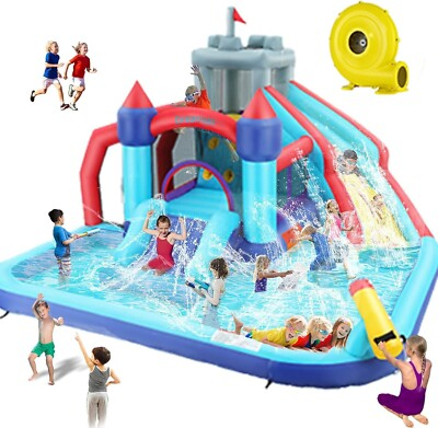 #ad Easy and Quick to Set Up Bounce House with Sprinkler Water Cannon Kid Summer Fun $360.99