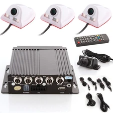 4 Channel 4ch Auto Vehicle Car Mobile DVR SD with 4CCD Camera Safety Vision Set