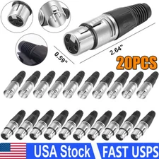 20Pcs 10 Male and 10 Female 3 Pin XLR Solder Type Plug Audio Cable Connector