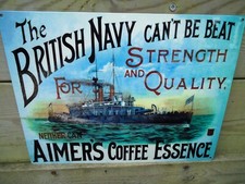 British Navy Ship Metal Sign Picture Plaque  Nautical Aimer's Coffee