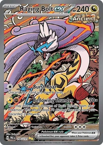 Raging Bolt ex - 166/131 - Pokemon Prismatic Evolutions Special Illustration NM