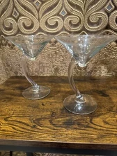 Set Of 2 Hand-Blown Martini Glasses