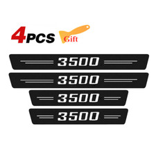4pcs For Dodge Ram 3500 Cab Carbon Fiber Leather Door Sill Plate Cover Protector