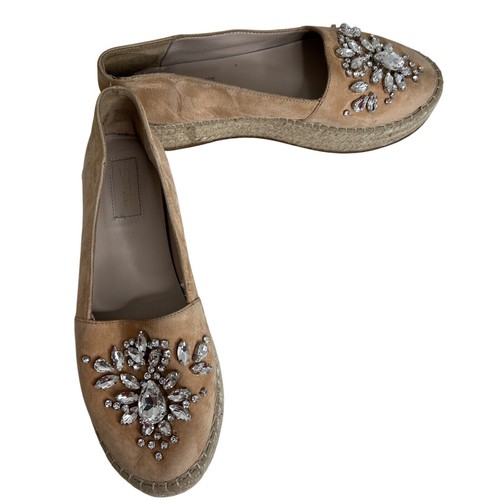 Sebastian beige Wildleder Plateau Espadrilles mit Strassverzierungen Gr. 6,5 - Bild 1 von 7
