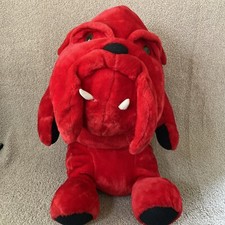 Vintage Large 32 Red Bulldog Dog Plush Stuffed Animal