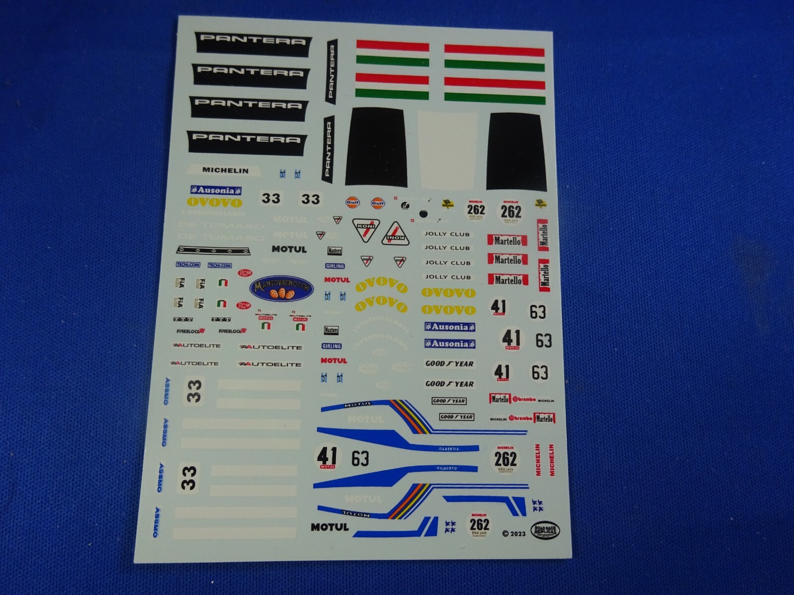 DECAL SET FOR ROAD RACE REPLICAS PANTERA GT5 SLOT CARS-RRR AURORA T-JET ...