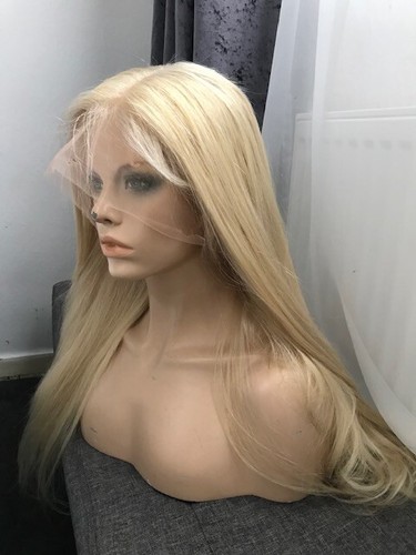 Blonde Full Lace Wig, 100% Human Hair Brand New BLONDE . 22” - Picture 5 of 8
