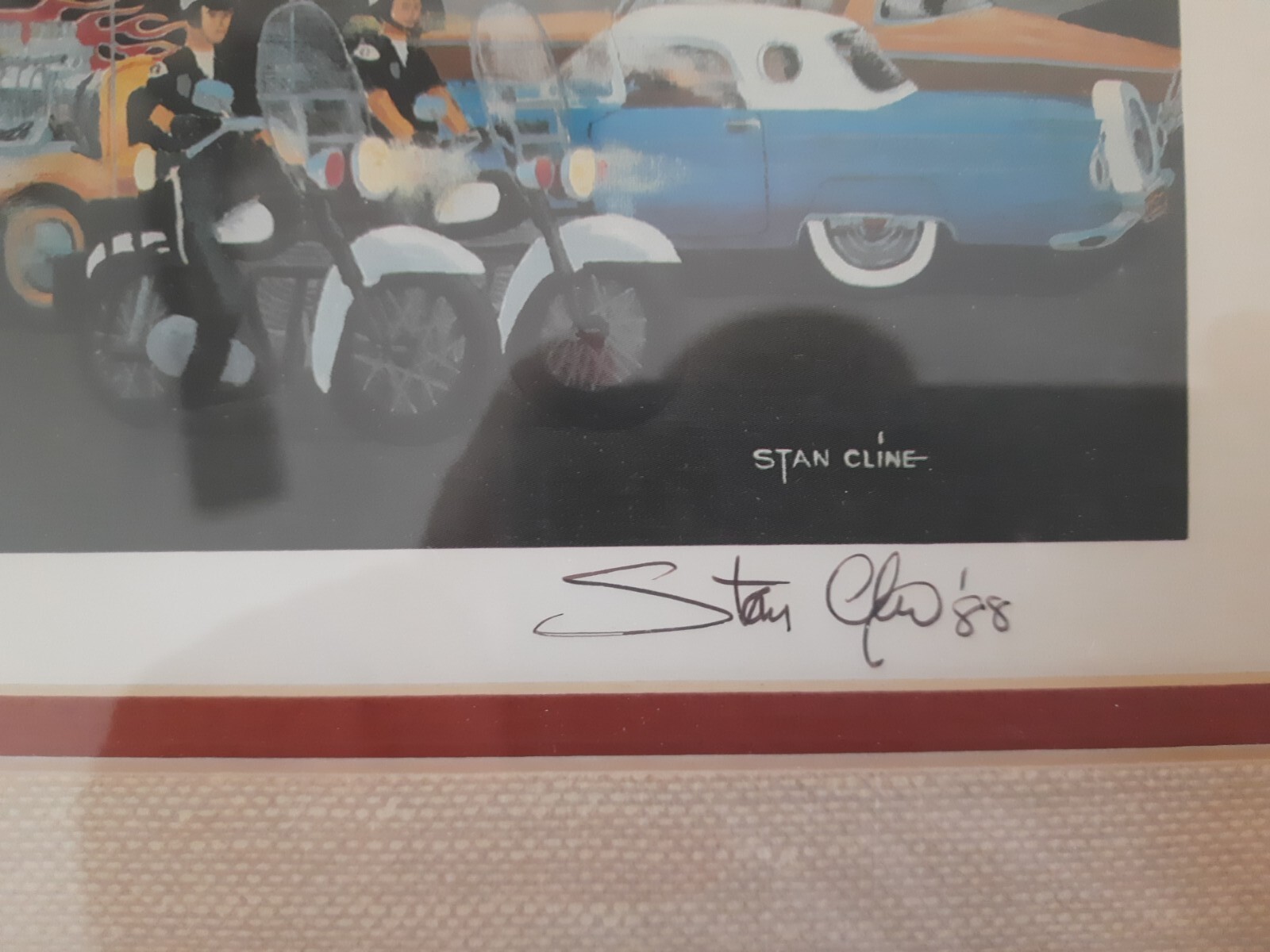 Stan Cline Framed Art Bobs Big Boy Van Nuys Cruise Night Signed 88 eBay