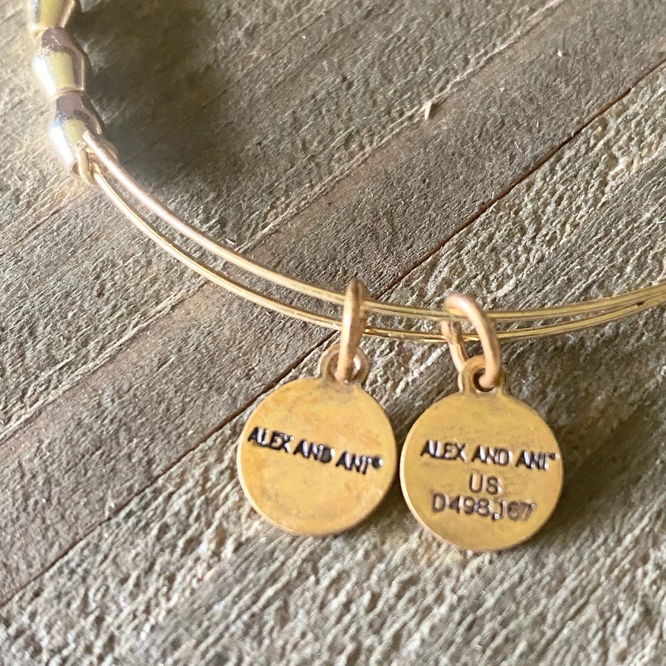 Alex Ani Gold Tone Beaded Bangle Bracelet US - Image 3 of 4