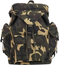 Woodland Camouflage Outdoorsman Rucksack Backpack Heavyweight Cotton Canvas Bag