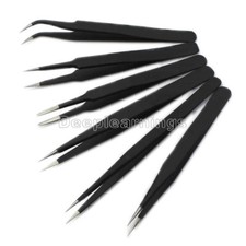 Anti-static Stainless Steel Non-magnetic Elbow Elastic Fine Tip Straight Tweezer