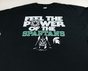 Michigan-State-Spartans-T-Shirt-Adult-L-XL-Star-Wars-Darth-Vader-Feel-The-Power