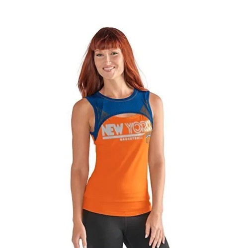 Canotta donna NBA New York Knicks ritaglio Harwood Classics arancione blu XL