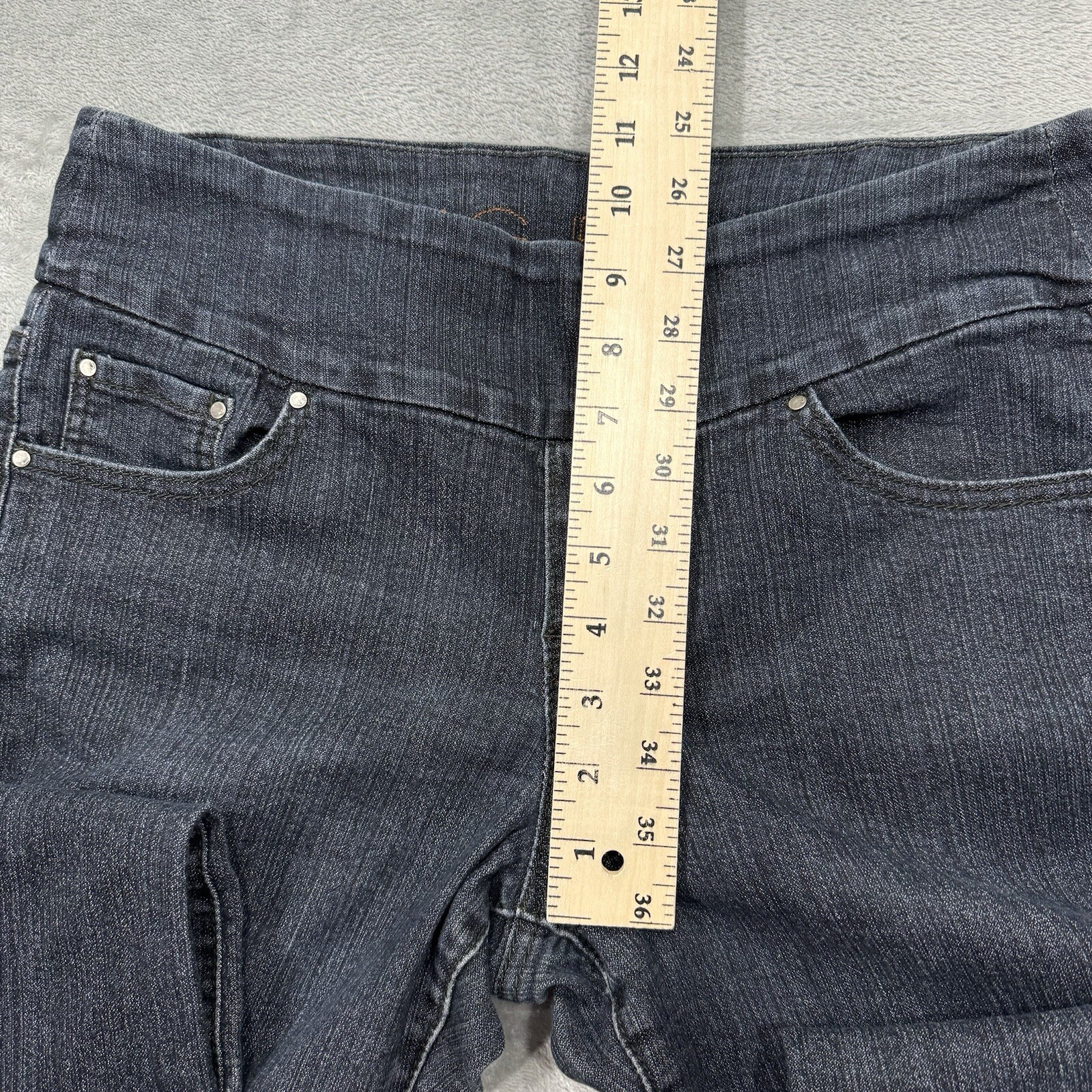 Jag Jeans Womens 10 Petite Blue High Rise Straight Stretch Dark Wash Pull On