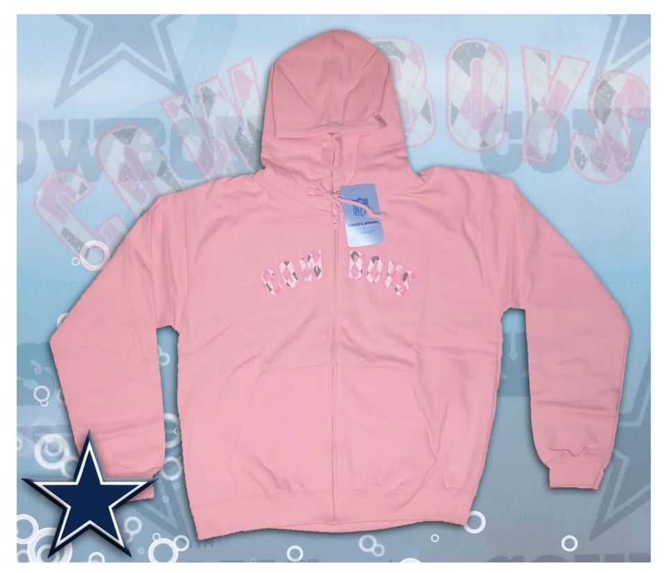 Sudadera polar con capucha rosa cremallera completa Reebok Dallas Cowboys Junior - rosa Foto 3 de 3