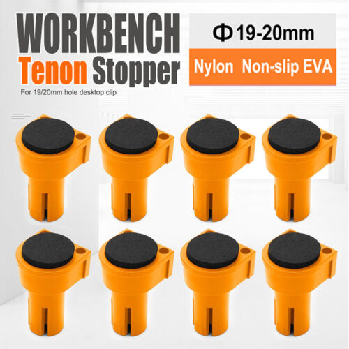 8Pcs Workbench Peg Brake Stops Clamp 19mm Dogs Woodworking Table Limit Block - Picture 10 of 11