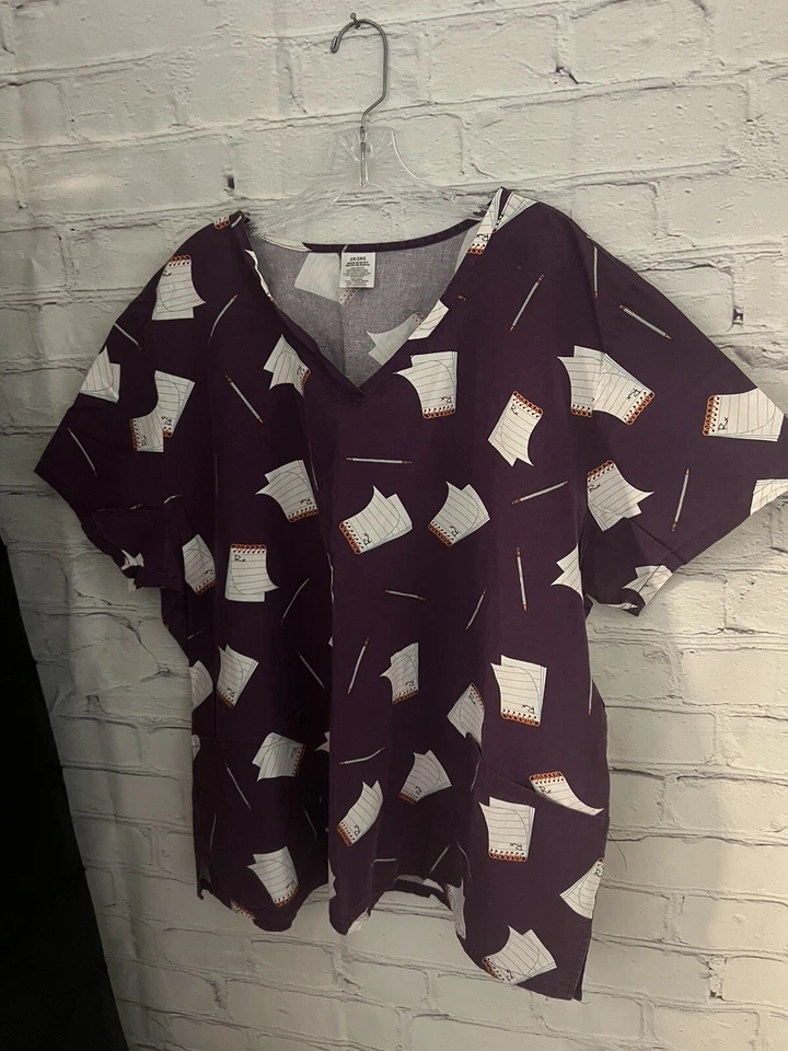 Blusa esfoliante roxa ameixa gola V 100% algodão feminina tamanho 2X sem marca - Imagem 2 de 4