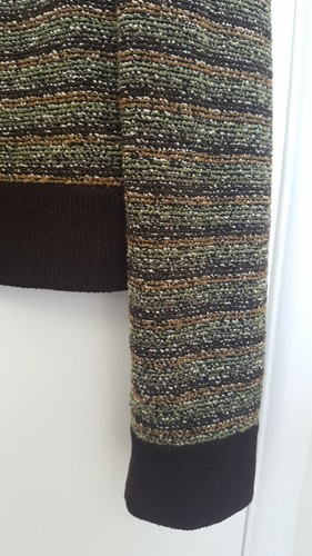 St John Collection Sweater Sz M Pullover gold tone accents Fall colors brown - Picture 4 of 10