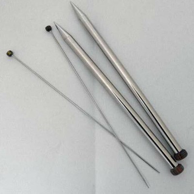 KnitPro 40 cm x 9 mm Nova Single Pointed Needles, Silver
