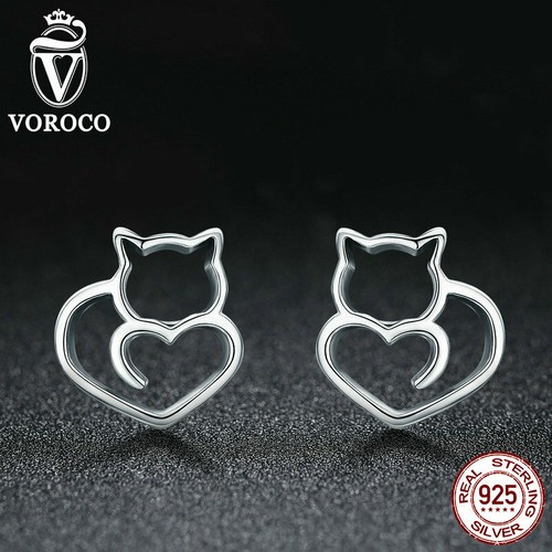 Voroco S925 Sterling Silver Stud Hook Earrings Charm CZ Women Party Jewelry Gift - Picture 155 of 176