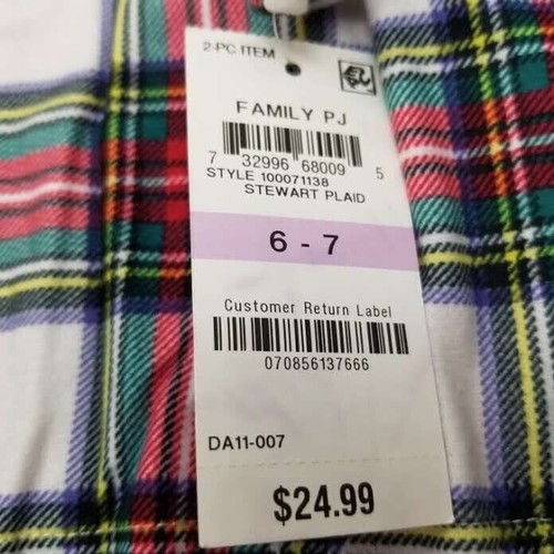 Family Pajamas Matching Kids Stewart Plaid Pajama Set Holiday Wardrobe Small-NWT - Picture 2 of 8