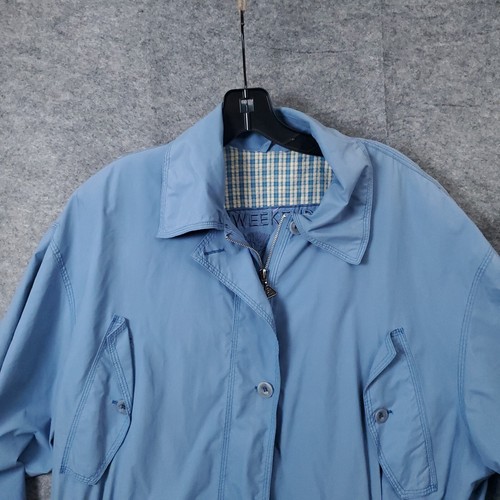 Boston Proper Fitted Jacket Blue Buttons Full Zip Stretch Size Large Solid - Picture 4 of 21