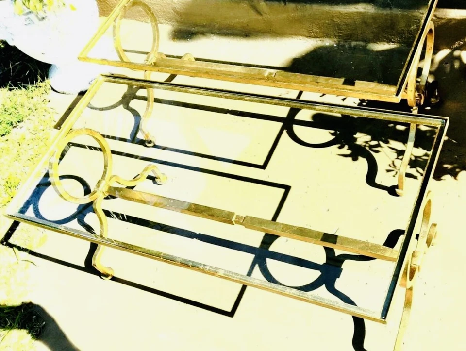 Impresionante mesa de centro francesa de hierro forjado de los años 40 después de Gilbert Poillerat Foto 4 de 4