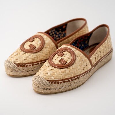 size 40G -  Adela GG Raffia Espadrilles Interlocking G