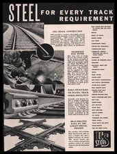 1935 US Steel Co. Railroad Photo Welder Flash Butt Tigerweld Rail Bonds Print Ad