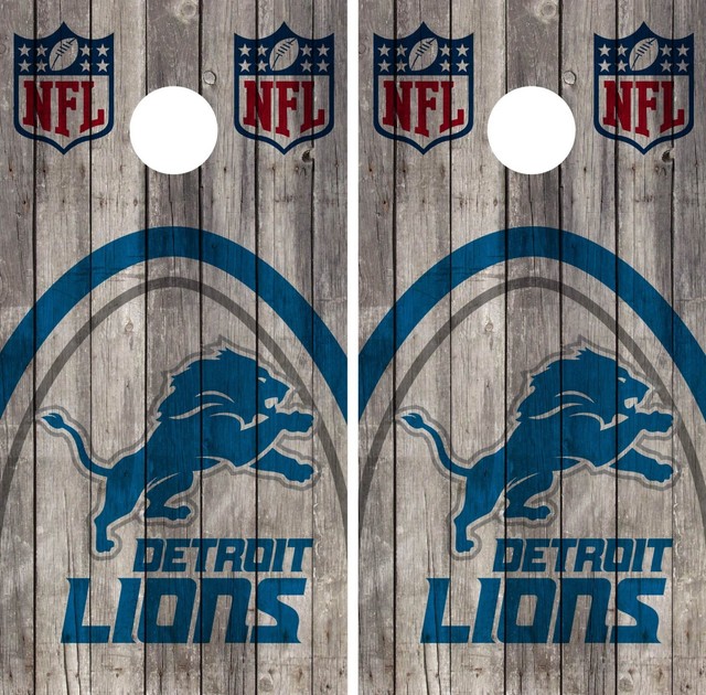 Detroit Lions Cornhole Wrap NFL Wood Game Skin Board Set Vinyl Decal