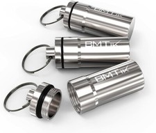 Small Smell Proof Container Stash Capsule Air Tight (3 Pack)