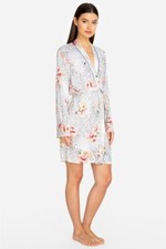 Johnny Was Winery LS Wrap Sleep Robe Women M EUC Pima Cotton Modal