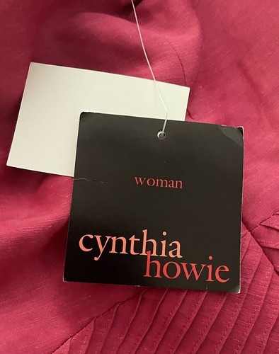 NWT Cynthia Howie Plus Sz 24W Pink Linen Silk Sleeveless Lined Sheath Dress - Picture 10 of 13