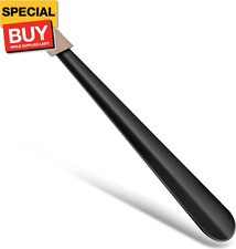 Metal Shoe Horn Long Handle for Seniors 16.5", Stainless Steel Extra Long Shoe H