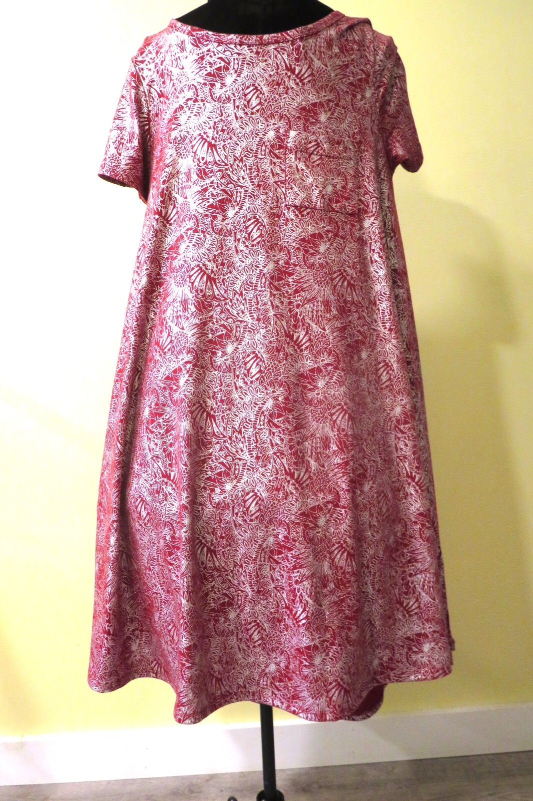 LuLaRoe Solid Red Marron Silver Elegant Carly Ext… - image 1