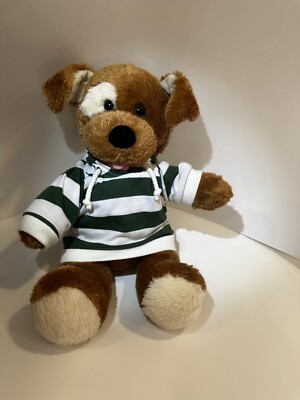 Build A Bear  Brown Puppy Dog White Eye Patch 15  Plush Stuffed Animal Toy