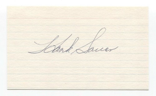 Hank Sauer Signed 3x5 Index Card Baseball Autographed Signature Chicago Cubs