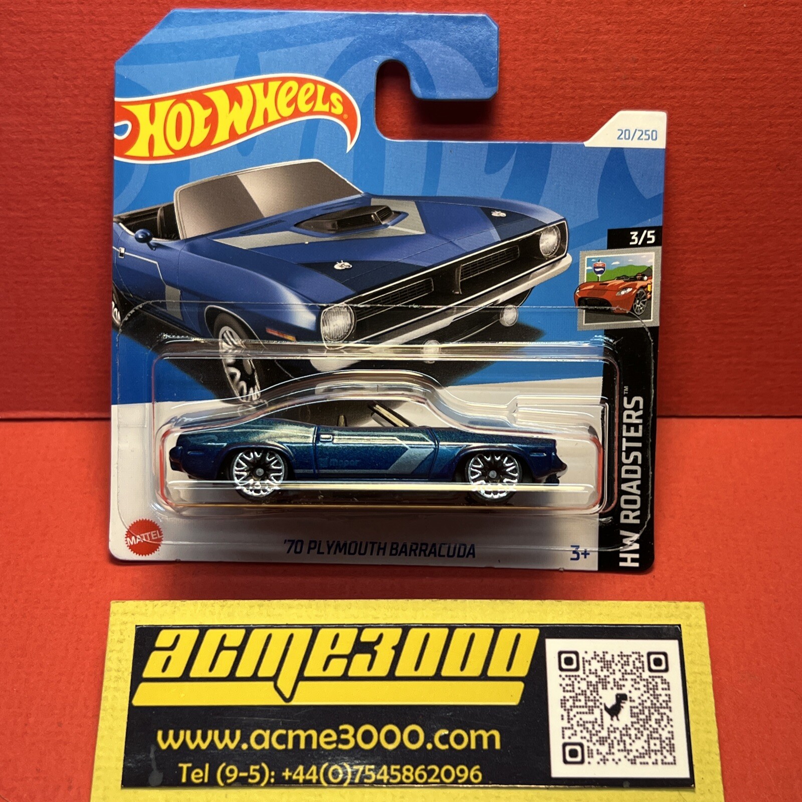 2024 Hot Wheels 70 PLYMOUTH BARRACUDA - HW Roadsters 3/5 Short Card 20/250 HTC13
